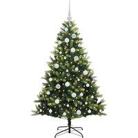 Berkfield Home Realistic Artificial Hinged Christmas Tree 150 LEDs Green 150 cm