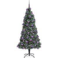 Berkfield Home Elegant Artificial Pre-lit Christmas Tree with Ball Set Green 210 cm
