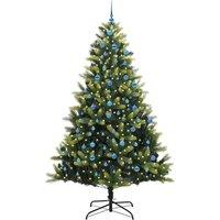 Berkfield Home Realistic Artificial Hinged Christmas Tree 300 LEDs Green 240 cm