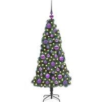Berkfield Home Elegant Artificial Pre-lit Christmas Tree with Ball Set Green 120 cm