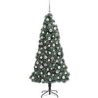 Berkfield Home Elegant Artificial Pre-lit Christmas Tree with Ball Set Green 180 cm