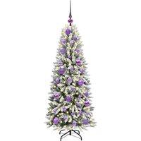 Berkfield Home Green Artificial Christmas Tree with 150 LEDs White 53 x 53 x 120 cm