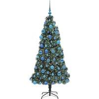 Berkfield Home Elegant Artificial Pre-lit Christmas Tree with Ball Set Green 180 cm