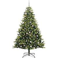Berkfield Home Realistic Artificial Hinged Christmas Tree 300 LEDs Green 240 cm