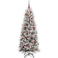 Berkfield Home Green Artificial Christmas Tree with 150 LEDs White 63 x 63 x 150 cm