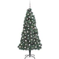 Berkfield Home Elegant Artificial Pre-lit Christmas Tree with Ball Set Green 210 cm
