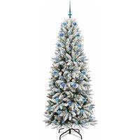 Berkfield Home Green Artificial Christmas Tree with 300 LEDs White 78 x 78 x 210 cm