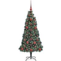 Berkfield Home Elegant Artificial Pre-lit Christmas Tree with Ball Set Green 120 cm