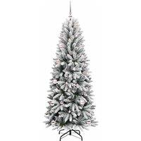 Berkfield Home Green Artificial Christmas Tree with 150 LEDs White 63 x 63 x 150 cm
