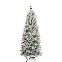 Berkfield Home Green Artificial Christmas Tree with 150 LEDs White 63 x 63 x 150 cm