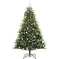 Berkfield Home Realistic Artificial Hinged Christmas Tree 300 LEDs Green 180 cm