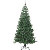 Berkfield Home Lush Christmas Tree with 300 LEDs with Stand Green 240 cm PVC
