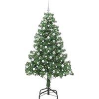 Berkfield Home Lush Christmas Tree with 300 LEDs with Stand Green 210 cm PVC