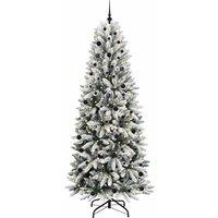 Berkfield Home Green Artificial Christmas Tree with 300 LEDs White 93 x 93 x 240 cm
