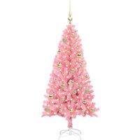 Berkfield Home Lush Christmas Tree with 150 LEDs with Stand Pink 150 cm PVC