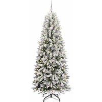 Berkfield Home Green Artificial Christmas Tree with 300 LEDs White 93 x 93 x 240 cm