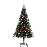 Berkfield Home Lush Christmas Tree with 150 LEDs with Stand Black 150 cm PVC