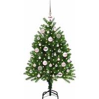 Berkfield Home Realistic Christmas Tree with 150 LEDs with Stand Green 120 cm PE