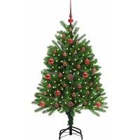 Berkfield Home Realistic Christmas Tree with 150 LEDs with Stand Green 120 cm PE