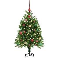 Berkfield Home Realistic Christmas Tree with 150 LEDs with Stand Green 120 cm PE