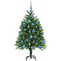 Berkfield Home Realistic Christmas Tree with 150 LEDs with Stand Green 120 cm PE