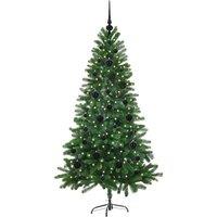 Berkfield Home Realistic Christmas Tree with 150 LEDs with Stand Green 150 cm PE