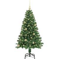 Berkfield Home Green Artificial Christmas Tree with 150 LEDs with Stand Green 150 cm