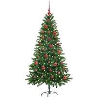 Berkfield Home Realistic Christmas Tree with 150 LEDs with Stand Green 150 cm PE