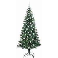 Berkfield Home Elegant Artificial Pre-lit Christmas Tree Green 180 cm PVC & Metal