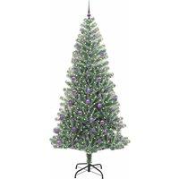 Berkfield Home Stunning Artificial Christmas Tree Snow Flocked with LED Light 240 cm in Green