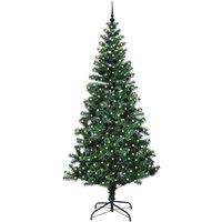 Berkfield Home Elegant Artificial Pre-lit Christmas Tree Green 240 cm PVC & Metal