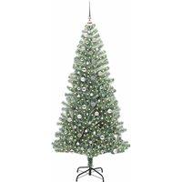 Berkfield Home Stunning Artificial Christmas Tree Snow Flocked with LED Light 240 cm in Green