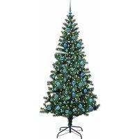 Berkfield Home Elegant Artificial Pre-lit Christmas Tree Green 240 cm PVC & Metal