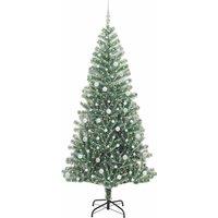 Berkfield Home Stunning Artificial Christmas Tree Snow Flocked with LED Light 240 cm in Green