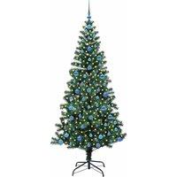 Berkfield Home Elegant Artificial Pre-lit Christmas Tree Green 210 cm PVC & Metal