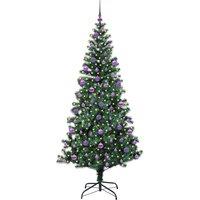 Berkfield Home Elegant Artificial Pre-lit Christmas Tree Green 210 cm PVC & Metal