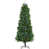 Berkfield Home Realistic Christmas Tree with 300 LEDs with Stand Green 240 cm PE