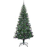 Berkfield Home Elegant Artificial Pre-lit Christmas Tree Green 240 cm PVC & Metal