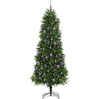 Berkfield Home Realistic Christmas Tree with 300 LEDs with Stand Green 240 cm PE