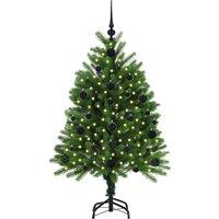 Berkfield Home Realistic Christmas Tree with 150 LEDs with Stand Green 120 cm PE