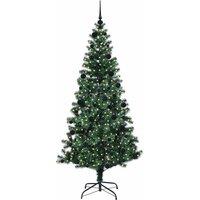 Berkfield Home Elegant Artificial Pre-lit Christmas Tree Green 210 cm PVC & Metal