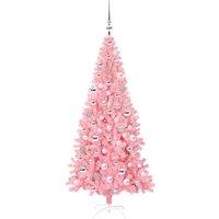 Berkfield Home Lush Christmas Tree with 300 LEDs with Stand Pink 180 cm PVC