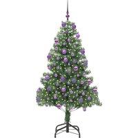Berkfield Home Lush Christmas Tree with 300 LEDs with Stand Green 210 cm PVC