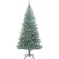 Berkfield Home Stunning Artificial Christmas Tree Snow Flocked with LED Light 240 cm in Green