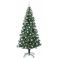 Berkfield Home Elegant Artificial Pre-lit Christmas Tree Green 210 cm PVC & Metal