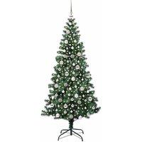 Berkfield Home Elegant Artificial Pre-lit Christmas Tree Green 210 cm PVC & Metal