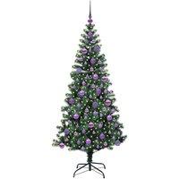 Berkfield Home Elegant Artificial Pre-lit Christmas Tree Green 180 cm PVC & Metal