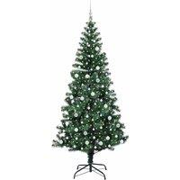 Berkfield Home Elegant Artificial Pre-lit Christmas Tree Green 240 cm PVC & Metal