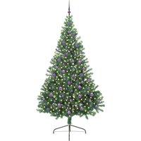Berkfield Home Beautiful Artificial Pre-lit Christmas Tree Green 240 cm PVC