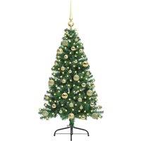Berkfield Home Beautiful Artificial Pre-lit Christmas Tree Green 120 cm PVC